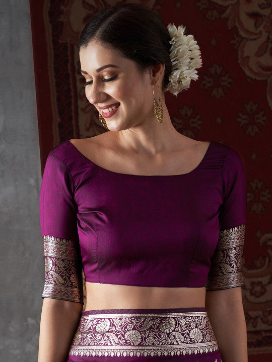 Ethnic Motifs Woven Design Zari Kanjeevaram Saree