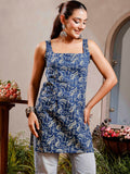 Women Floral Printed Square Neck Pure Cotton Kurti