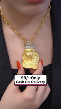 Majestic Queen Pendant Gold Chain Necklace – Royal Look Fashion Jewelry for Women & Girls