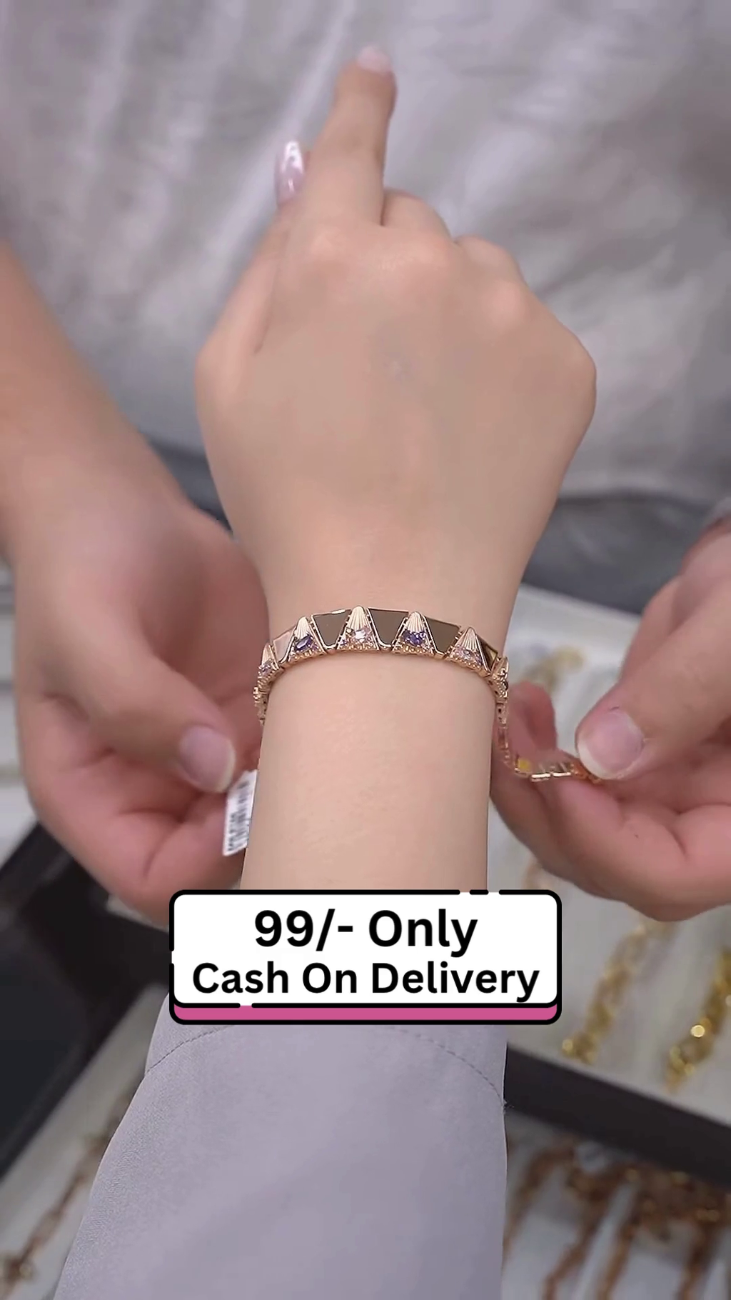 Rose Gold Plated Geometric Necklace & Earrings Set for Women – Stylish Blue Stone Jewelry for Parties & Formal Wear