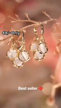Elegant Gold-Toned Drop Earrings with Opaque Orb Design