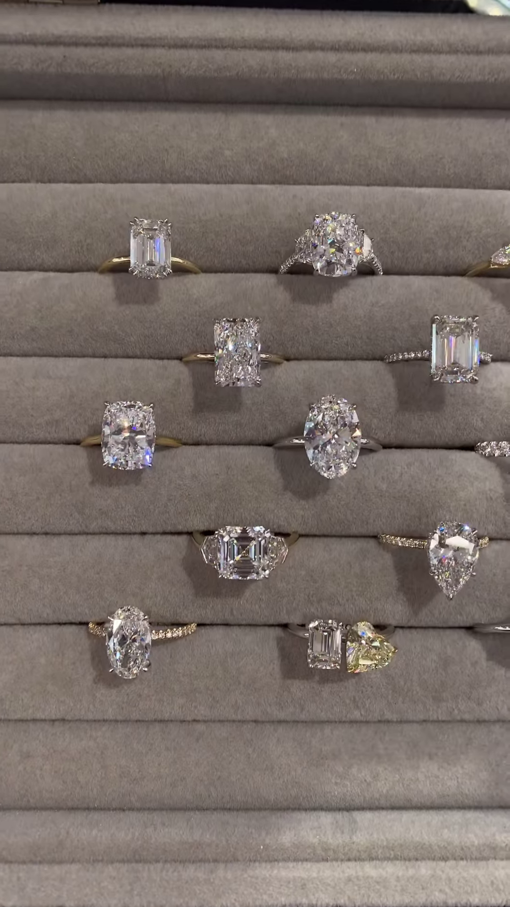 Artisan Gold-Toned Kite-Cut Salt & Pepper Diamond Ring with Baguette Accents