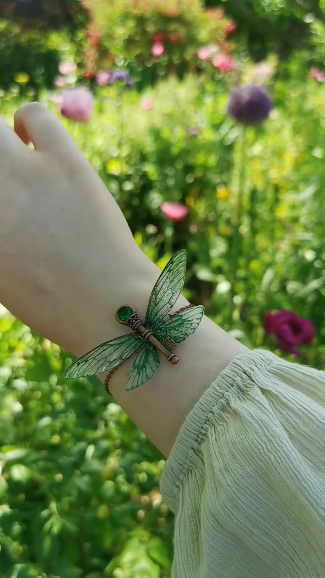 Enchanting Dragonfly Bracelet with Gemstone Detail