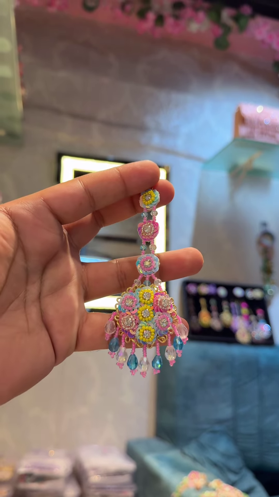 Vibrant Multi-Strand Maang Tikka with Colorful Beads and Tassel Drops