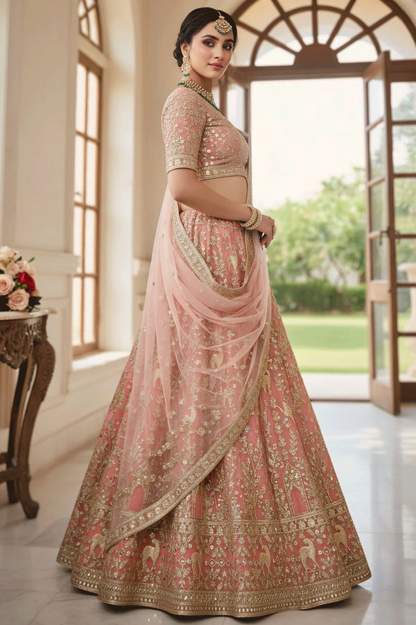 Bridal Heavy Embroidery  with Real Mirror Hand Work Lehenga Choli From Anaya Designer Studio