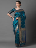 Ethnic Motif Woven Design Zari Banarasi Saree